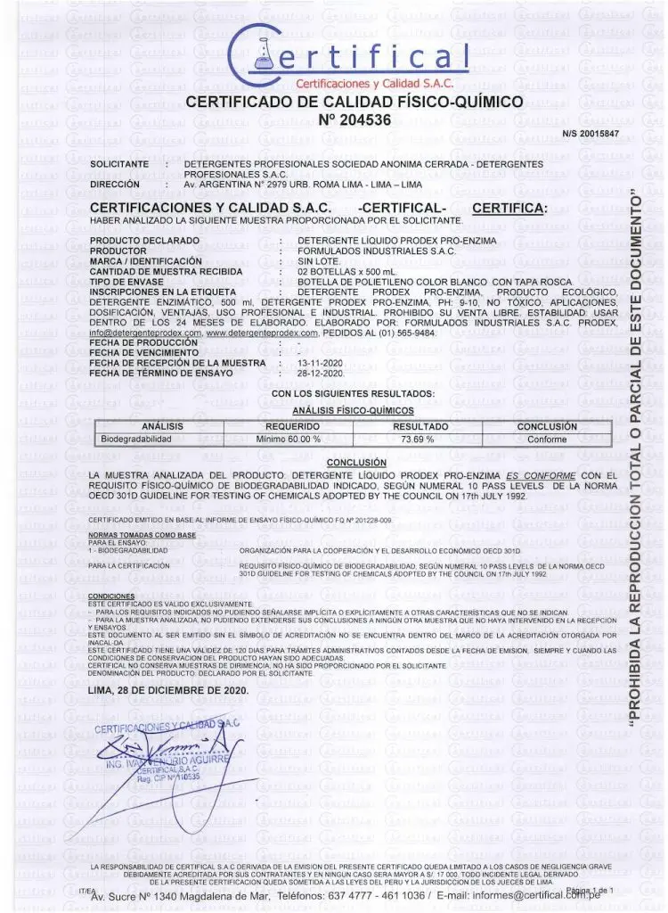 certificado detergentes prodex proenzima page2 image2